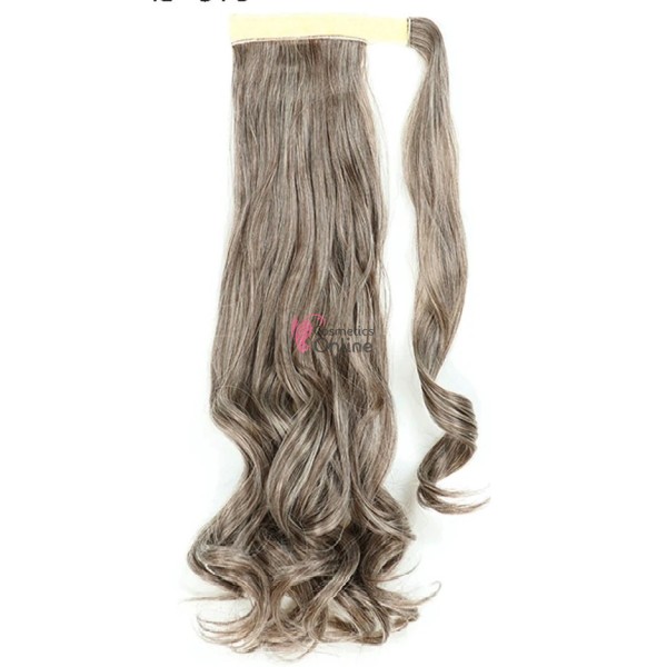Extensie de par coada cu clema si arici ondulata de 60 cm cod SI88M8613 Saten cu Blond Mixt